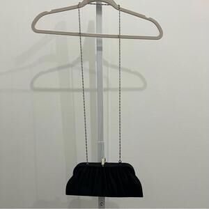 Classic Black Structured Clutch Wristlet